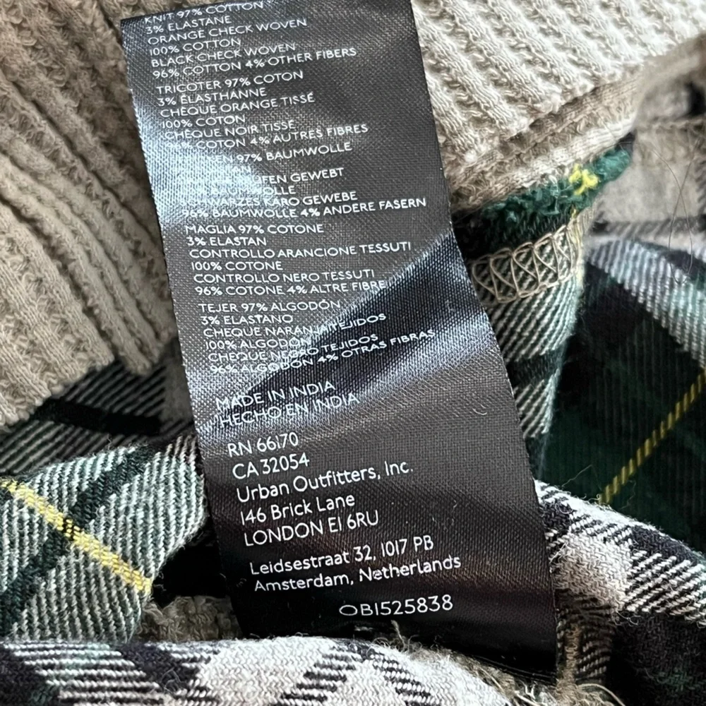 Urban Outfitters x BDG Rory Spliced Patchwork Plaid Flannel Thermal - Picture 12 of 13